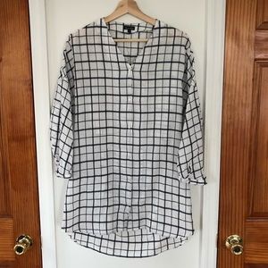 Steven Alan Windowpane Check Shirt Dress Size S